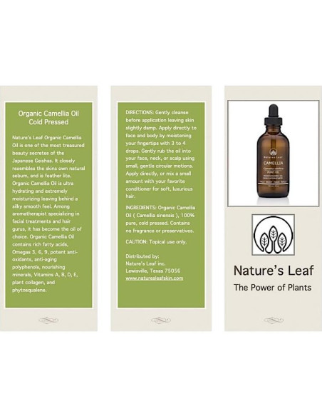 Aceite de Semilla de Camelia Orgánico Natures Leaf 118 ml