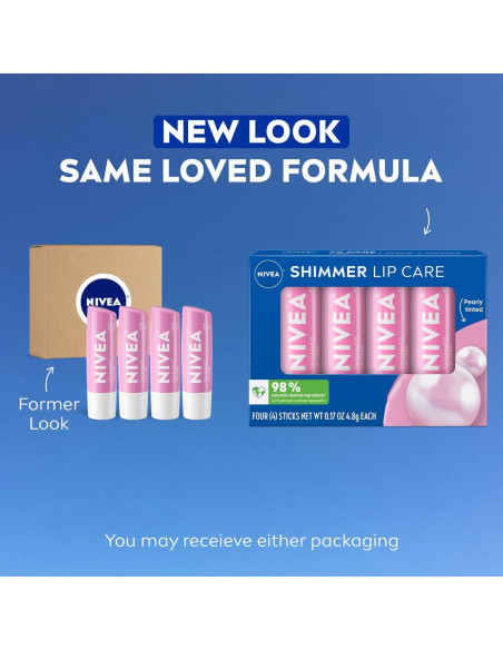 Bálsamo Labial Brillante NIVEA 4x4.8g - Hidratación y Brillo