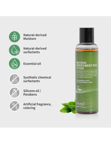 Tónico Facial BENTON Té Verde Profundo 150ml Piel Grasa Sensible