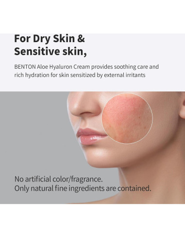 Crema Facial Benton Aloe Hialurónico 50g - Hidratante Piel Seca