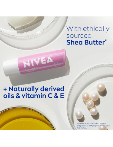 Bálsamo Labial Brillante NIVEA 4x4.8g - Hidratación y Brillo