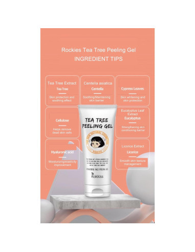 Gel Exfoliante Suave ROKKISS Árbol de Té 121.9 ml - Piel Radiante
