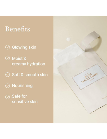 Mascarilla Facial de Tela de Arroz Imine - Hidratación Vegana 5 Unidades Mascarilla Facial de Tela de Arroz Imine - Hidratación Vegana 5 Unidades