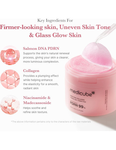 Almohadillas de colágeno Medicube ADN de salmón PDRN 70 unidades