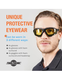 Gafas de Seguridad ToolFreak Spoggles HD Lente Amarillo Policarbonato 2
