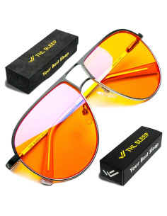 Gafas Aviador Naranjas Anti Luz Azul - Bloqueo 97% - Unisex