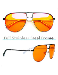 Gafas Aviador Naranjas Anti Luz Azul - Bloqueo 97% - Unisex 2