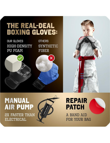 Saco de Boxeo Inflable KANGABILITY 1.60 m con Guantes y Bomba