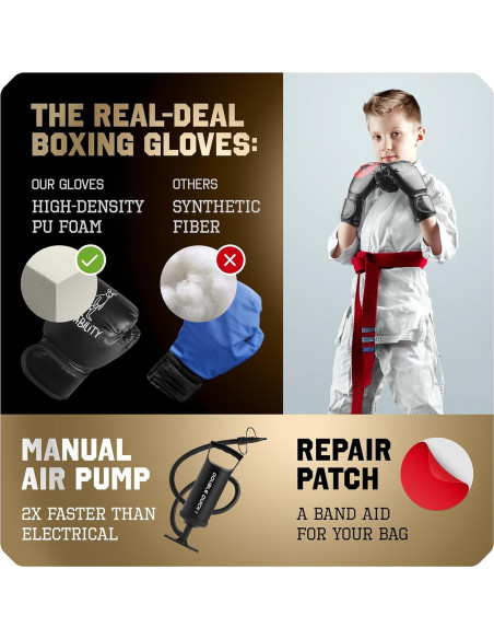 Saco de Boxeo Inflable KANGABILITY 1.60 m con Guantes y Bomba