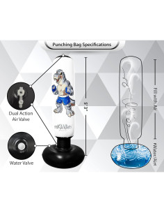 Saco de Boxeo Inflable Rekavary 1.60 m con Guantes y Bomba 2