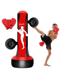 Saco de Boxeo Inflable Vobab 175 cm con Guantes y Almohadillas