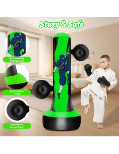 Saco de Boxeo Inflable Vobab 175 cm para Niños y Adolescentes 2