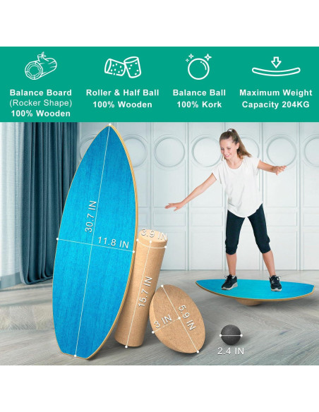 Tablero de Equilibrio Healfith de Madera Antideslizante 204kg