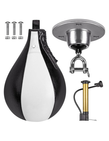 Kit Bolsa de Velocidad Boxeo BeneLabel Cuero Premium 0.76kg