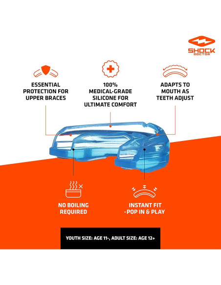 Protector Bucal Shock Doctor para Frenos Adulto Trbk/Whfng Protector Bucal Shock Doctor para Frenos Adulto Trbk/Whfng