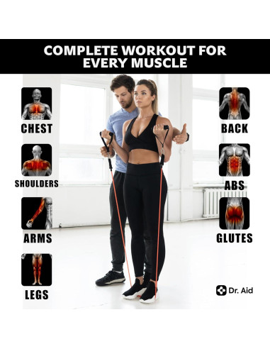 Set de Bandas de Resistencia Dr. Aid - 5 Niveles, Láttex Reforzado