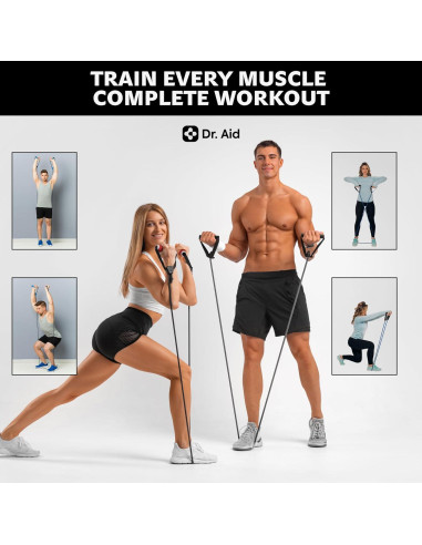 Set de Bandas de Resistencia Dr. Aid - 5 Niveles, Láttex Reforzado