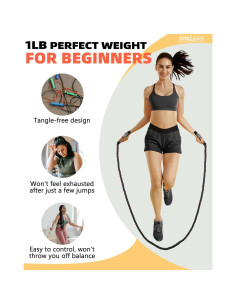 Cuerda de Salto con Peso Frelaxy 1LB para Fitness y Pérdida de Peso 2