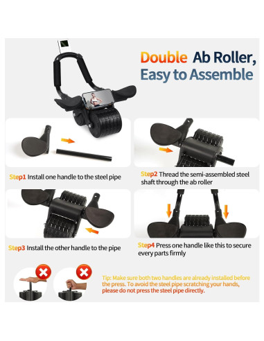 Rueda Abdominal Tixahi con Temporizador y Rebote Automático