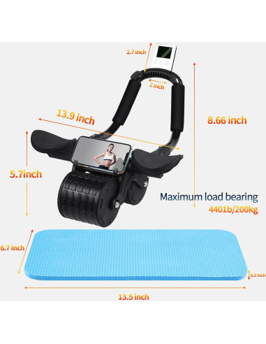 Rueda Abdominal Tixahi con Temporizador y Rebote Automático