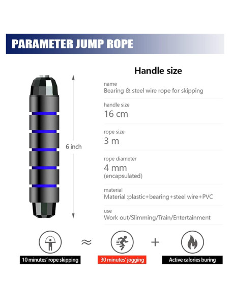 Cuerda de Saltar Redify Ajustable para Fitness 2.79m