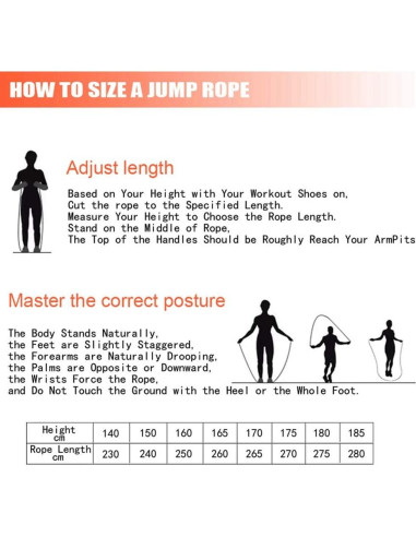 Cuerda de Saltar Redify Ajustable para Fitness 2.79m