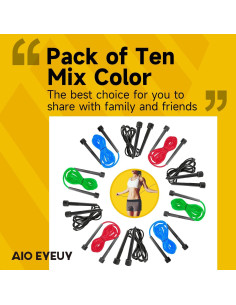 Cuerdas de Saltar Ajustables AIO EYEUY - Paquete de 10 Unidades 2