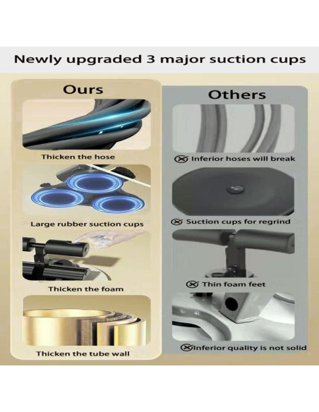 Entrenador Abdominal TITAAEAA Ajustable con 3 Ventosas