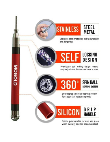 Cuerda de Salto MOGOLD 2-en-1 Ajustable para Boxeo y CrossFit