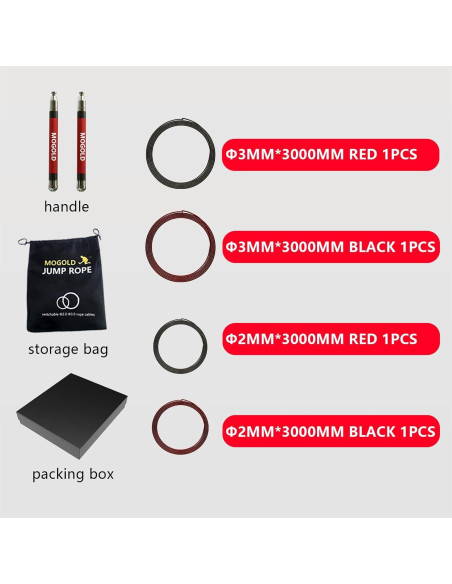 Cuerda de Salto MOGOLD 2-en-1 Ajustable para Boxeo y CrossFit