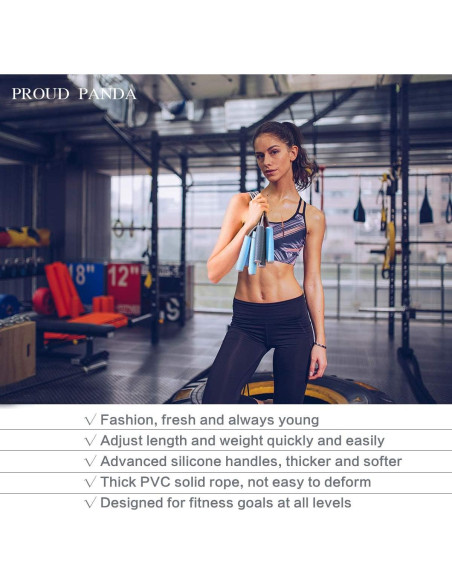 Cuerda de Saltar con Peso 0.45 kg Proud Panda Ajustable