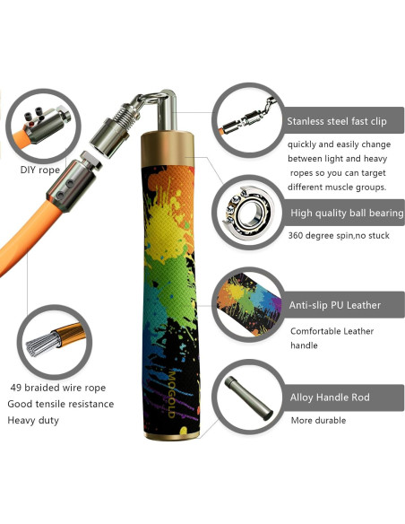 Cuerda de Salto con Peso MOGOLD - Ajustable y Ergonómica