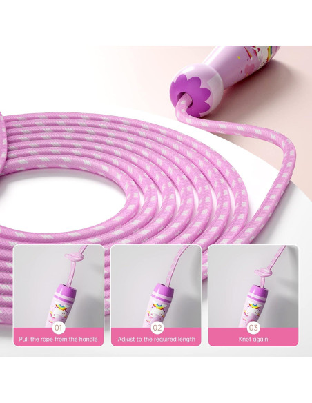 Cuerda de Saltar Ajustable JGM para Niños - Algodón Trenzado