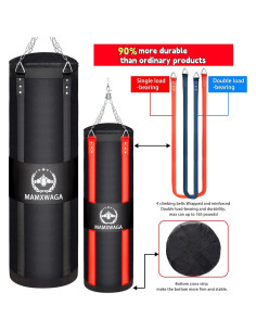 Bolsa de Boxeo Pesada Mamxwaga 4FT Lona para Kickboxing 2