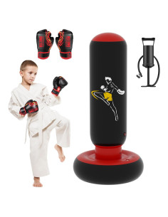 Bolsa de Boxeo Inflable QPAU 66" para Niños con Guantes