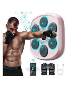Máquina de Boxeo Musical Poetish MBT-06 con Guantes, Rosa