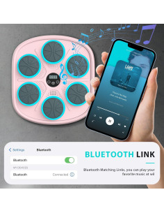 Máquina de Boxeo Musical Poetish MBT-06 con Guantes, Rosa 2