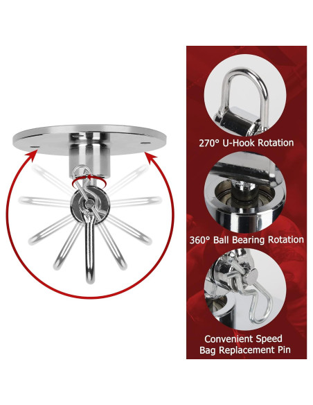 Kit Soporte Speedbag Acero Inoxidable BOXERPOINT 360