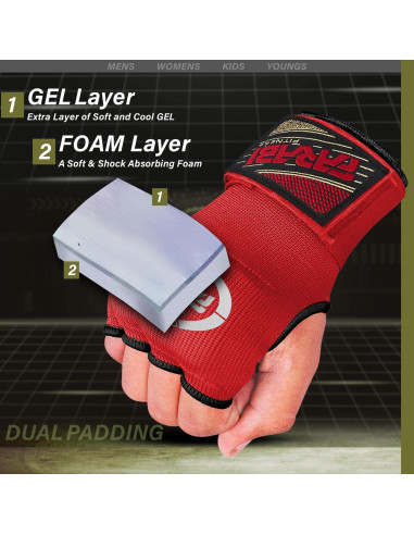 Guantes de Boxeo Internos para Niños Farabi Sports Rojo