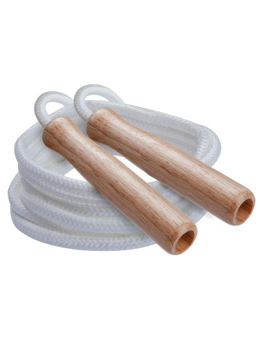 Cuerda de Salto Clásica Champion Sports 2.13m Nylon con Mangos de Madera