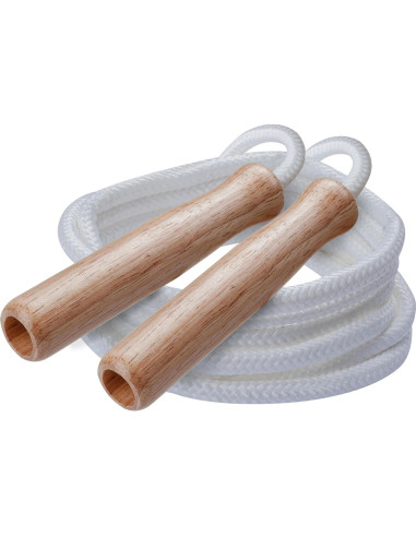 Cuerda de Salto Clásica Champion Sports 2.13m Nylon con Mangos de Madera