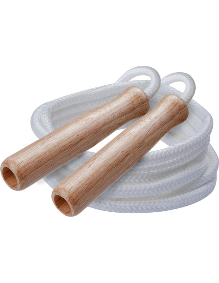 Cuerda de Salto Clásica Champion Sports 2.13m Nylon con Mangos de Madera