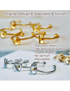 Anillo de Semilla de Mostaza Ajustable para Mujeres - Acero Inoxidable 2