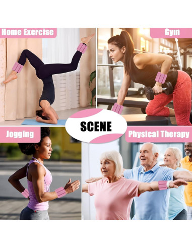 Pesas para Tobillos y Muñecas FlamingoCasa 0.91Kg Ajustables Rosa