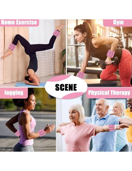 Pesas para Tobillos y Muñecas FlamingoCasa 0.91Kg Ajustables Rosa