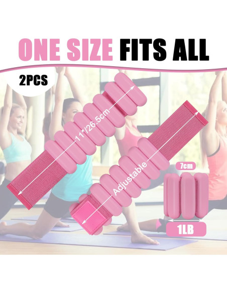 Pesas para Tobillos y Muñecas FlamingoCasa 0.91Kg Ajustables Rosa