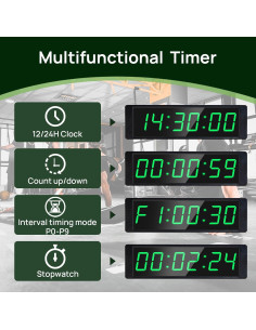 Temporizador Digital YZ para Gimnasio - Cronómetro LED Portátil 2