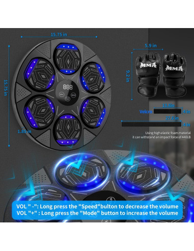 Máquina de Boxeo Musical Poetish QJB-55 con Guantes - 2025