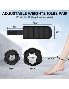 APEXUP Pesas de Tobillo Ajustables 4.54 kg para Entrenamiento 2