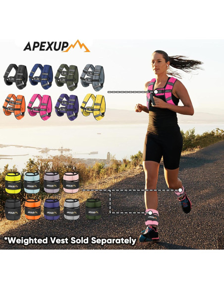 APEXUP Pesas de Tobillo Ajustables 4.54 kg para Entrenamiento